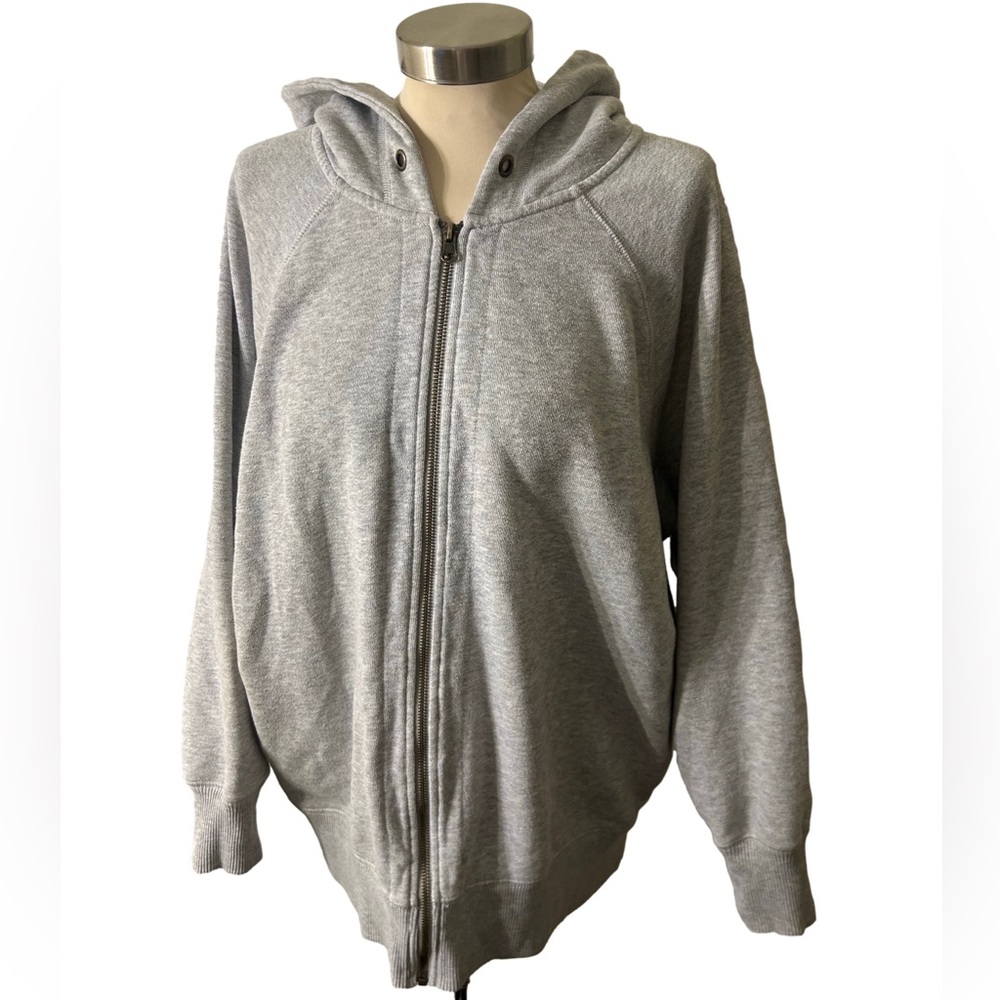 aerie Light Gray Full-Zip Hoodie Jacket